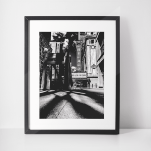 black and white chicago theater print vertical mockup chicago theater bnw