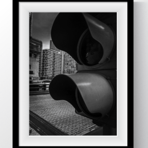 Chicago Photography | black and white photography | Traffic Signal Black Frame
